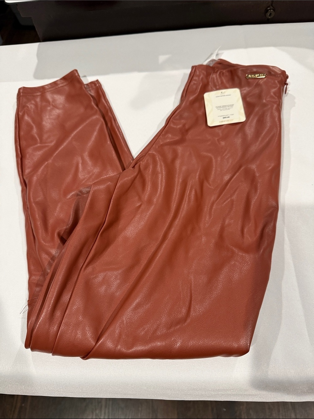 Fabletics Mahogany Vegan Leather Leggings